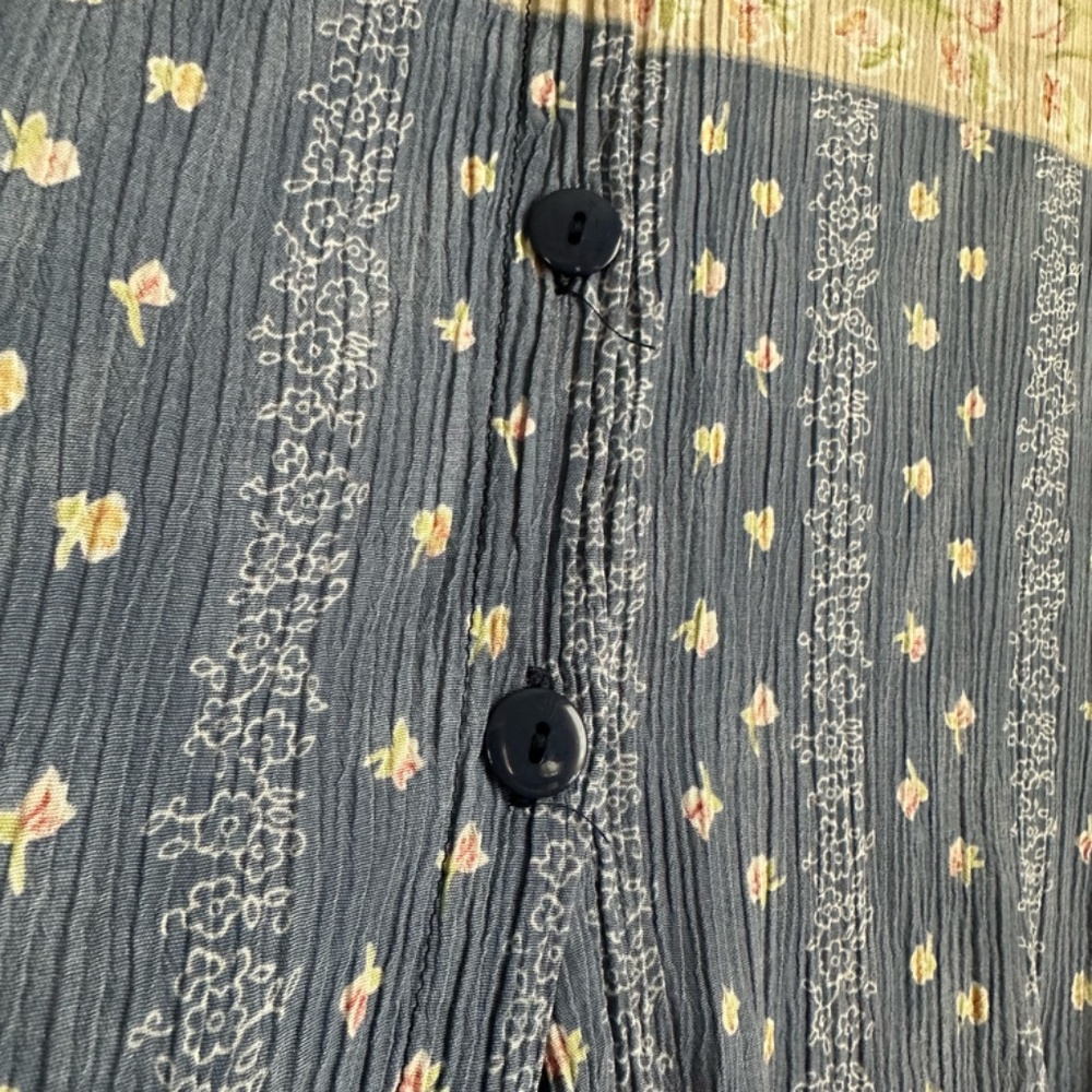 Vintage Short Sleeve Floral Gauze Shirt - Picture 5 of 7